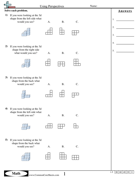 Shapes Worksheets - Using Perspectives worksheet